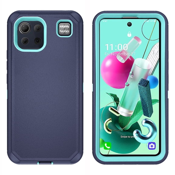 Asuwish Compatible with LG K92 5G Phone Case Hybrid Rugged Shockproof Hard Protective Drop Proof Full Body Heavy Duty Mobile Cell Cover for LGK925G K 92 92K LMK920AM Q92 G5 Women Men Blue
