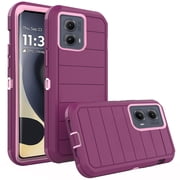 Asuwish Compatible with Motorola Edge 5G 2024 Phone Case Hybrid Rugged Shockproof Hard Protective Drop Proof Full Body Heavy Duty Mobile Cell Cover for Moto Edge2024 Women Men Purple