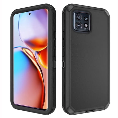 Asuwish Compatible with Motorola Edge+ Plus 2023/Edge 40 Pro 5G/Moto X40 Phone Case Hybrid Rugged Shockproof Hard Protective Drop Proof Full Body Heavy Duty Mobile Cell Cover for X + Women Men Black