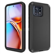 Asuwish Compatible with Motorola Moto Edge 2023/EDGE 40 Phone Case Hybrid Rugged Shockproof Hard Protective Drop Proof Full Body Heavy Duty Mobile Cell Cover for Women Men Black