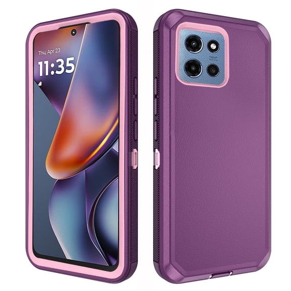 Asuwish Compatible with Motorola Moto G 5G 2025 Phone Case Hybrid Rugged Shockproof Hard Protective Drop Proof Full Body Heavy Duty Mobile Cell Cover for G5G 5 G G5 Women Men Purple