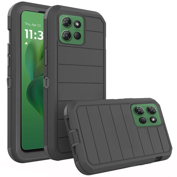 Asuwish Compatible with Motorola Moto G Power/Play 5G 2025 Phone Case Hybrid Rugged Shockproof Hard Protective Drop Proof Full Body Heavy Duty Mobile Cell Cover for XT2515-1 Women Men Black