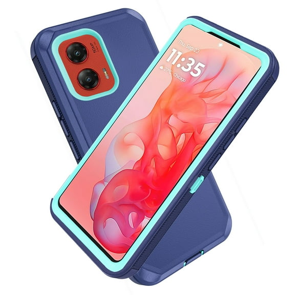 Asuwish Compatible with Motorola Moto G Stylus 5G 2024 Phone Case Hybrid Rugged Shockproof Hard Protective Drop Proof Full Body Heavy Duty Mobile Cell Cover for G5 Women Men Blue