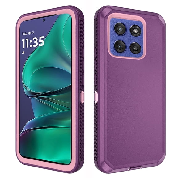 Asuwish Compatible with Motorola Moto G Stylus 5G 2025 Phone Case Hybrid Rugged Shockproof Hard Protective Drop Proof Full Body Heavy Duty Mobile Cell Cover for G5 Women Men Purple