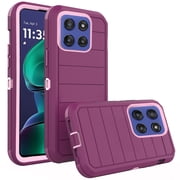 Asuwish Compatible with Motorola Moto G Stylus 5G 2025 Phone Case Hybrid Rugged Shockproof Hard Protective Drop Proof Full Body Heavy Duty Mobile Cell Cover for G5 Women Men Purple