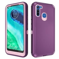 Asuwish Compatible with Motorola Moto G8/G Fast 2020 Phone Case Hybrid Rugged Shockproof Hard Protective Drop Proof Full Body Heavy Duty Mobile Cell Cover for MotoG8 8 8G XT2045-3 Women Men Purple