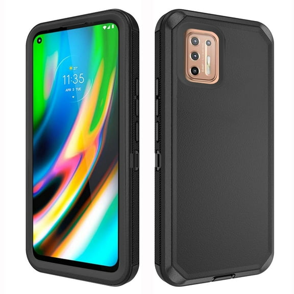 Asuwish Compatible with Motorola Moto G9 Plus Phone Case Hybrid Rugged Shockproof Hard Protective Drop Proof Full Body Heavy Duty Mobile Cell Cover for MotoG9Plus 9G G 9 + G9+ G9Plus Women Men Black