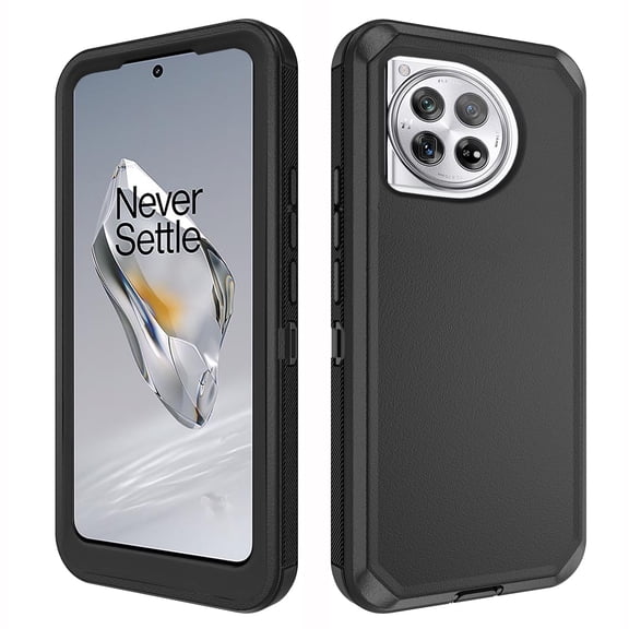 Asuwish Compatible with OnePlus 12 5G Phone Case Hybrid Rugged Shockproof Hard Protective Drop Proof Full Body Heavy Duty Mobile Cell Cover for One+ 1plus12 2024 Women Men Black