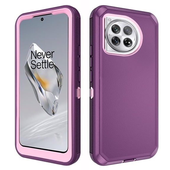 Asuwish Compatible with OnePlus 12 5G Phone Case Hybrid Rugged Shockproof Hard Protective Drop Proof Full Body Heavy Duty Mobile Cell Cover for One+ 1plus12 2024 Women Men Purple