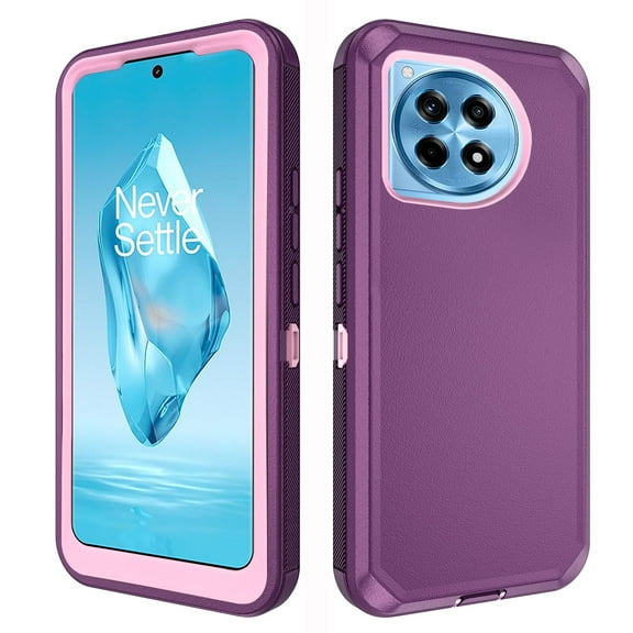 Asuwish Compatible with OnePlus 12R 5G/Ace 3 2024 Phone Case Hybrid Rugged Shockproof Hard Protective Drop Proof Full Body Heavy Duty Mobile Cell Cover for One+ 12 R R12 Ace3 Women Men Purple