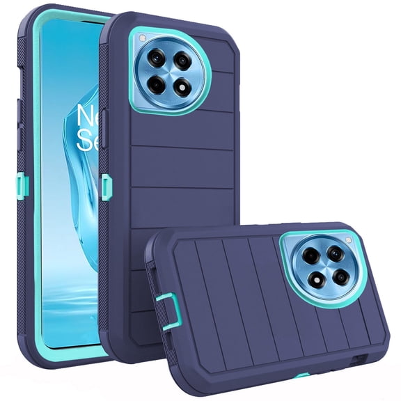 Asuwish Compatible with OnePlus 12R 5G/Ace 3 2024 Phone Case Hybrid Rugged Shockproof Hard Protective Drop Proof Full Body Heavy Duty Mobile Cell Cover for One+ 12 R R12 Ace3 1+12R Women Men Blue
