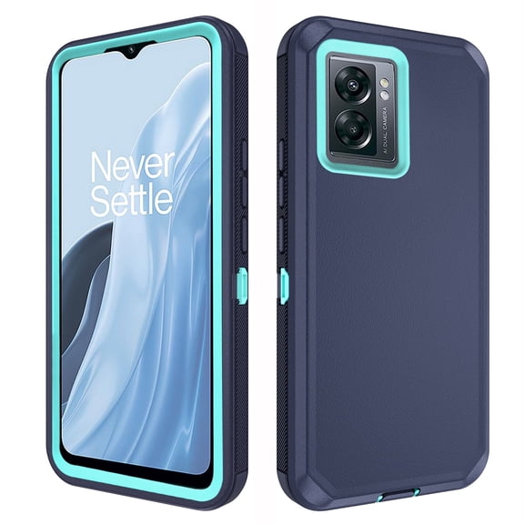 Asuwish Compatible with OnePlus Nord N300 5G Phone Case Hybrid Rugged Shockproof Hard Protective Drop Proof Full Body Heavy Duty Mobile Cell Cover for 1+ N 300 N3005G CPH2389 Women Men Blue