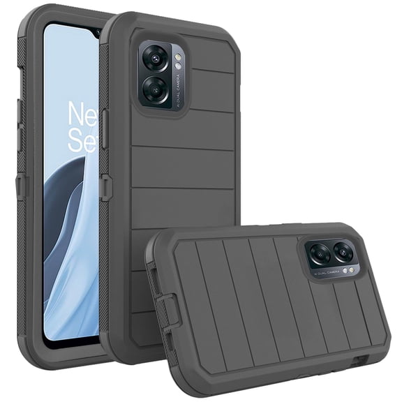Asuwish Compatible with OnePlus Nord N300 5G Phone Case Hybrid Rugged Shockproof Hard Protective Drop Proof Full Body Heavy Duty Mobile Cell Cover for 1+ N 300 N3005G CPH2389 Women Men Black