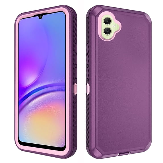 Asuwish Compatible with Samsung Galaxy A05 Phone Case Hybrid Rugged Shockproof Hard Protective Drop Proof Full Body Heavy Duty Mobile Cell Cover for Ao5 A 05 Women Men Purple
