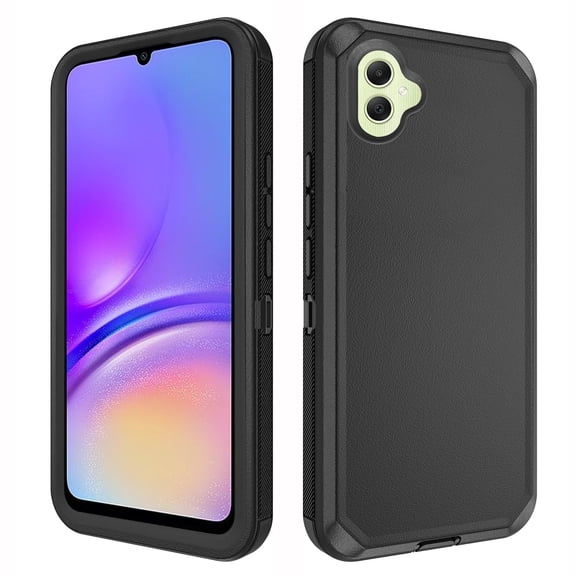 Asuwish Compatible with Samsung Galaxy A05 Phone Case Hybrid Rugged Shockproof Hard Protective Drop Proof Full Body Heavy Duty Mobile Cell Cover for Ao5 A 05 Women Men Black