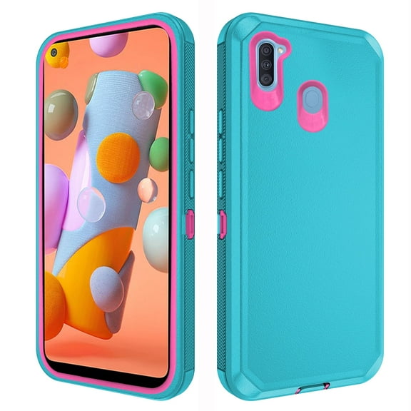 Asuwish Compatible with Samsung Galaxy A11/M11 Phone Case Hybrid Rugged Shockproof Hard Protective Drop Proof Full Body Heavy Duty Mobile Cell Cover for A 11 11A Women Men Green