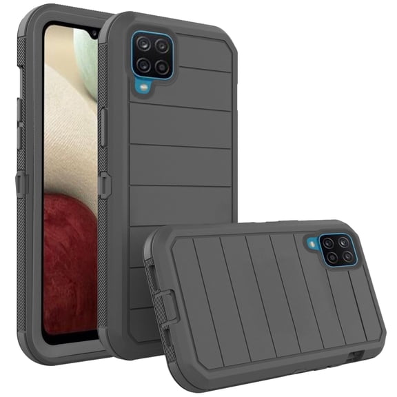 Asuwish Compatible with Samsung Galaxy A12/M12 Phone Case Hybrid Rugged Shockproof Hard Protective Drop Proof Full Body Heavy Duty Mobile Cell Cover for A 12 5G A-12 S12 12A 4G Women Men Black