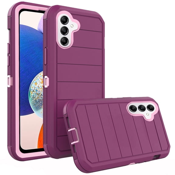 Asuwish Compatible with Samsung Galaxy A14/M14 5G Phone Case Hybrid Rugged Shockproof Hard Protective Drop Proof Full Body Heavy Duty Mobile Cell Cover for A 14 4G 14A 14M G5 Women Men Purple
