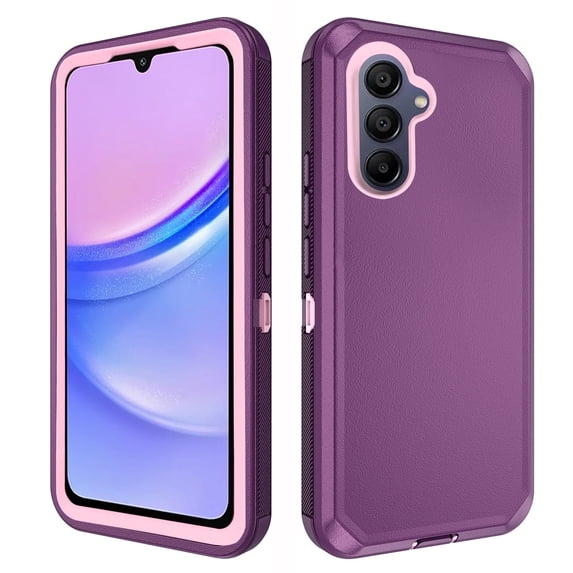 Asuwish Compatible with Samsung Galaxy A15 5G/4G Phone Case Hybrid Rugged Shockproof Hard Protective Drop Proof Full Body Heavy Duty Mobile Cell Cover for A 15 G5 15A Women Men Purple