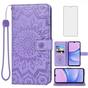 Asuwish Compatible with Samsung Galaxy A15 5G/4G Wallet Phone Case and Tempered Glass Screen Protector Flip Credit Card