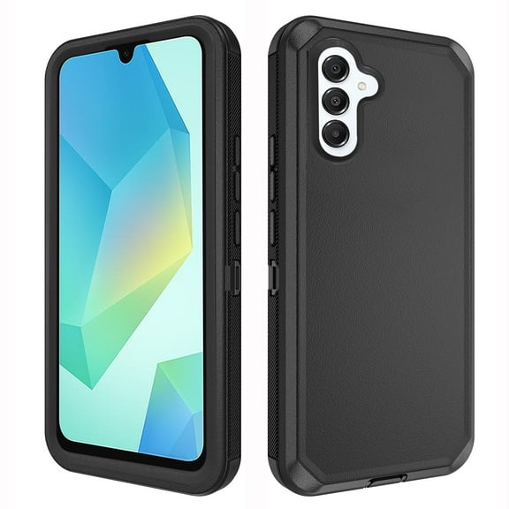 Asuwish Compatible with Samsung Galaxy A16 5G/4G Phone Case Hybrid Rugged Shockproof Hard Protective Drop Proof Full Body Heavy Duty Mobile Cell Cover for A 16 Women Men Black