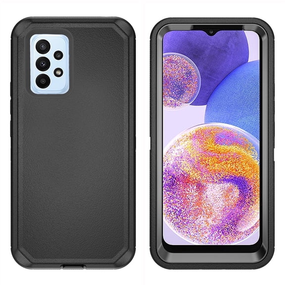 Asuwish Compatible with Samsung Galaxy A23 5G/4G Phone Case Hybrid Rugged Shockproof Hard Protective Drop Proof Full Body Heavy Duty Mobile Cell Cover for A 23 23A 6.6 Women Men Black