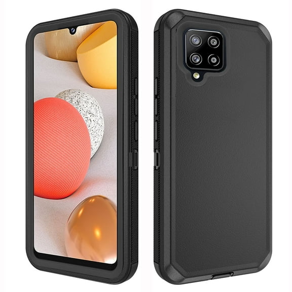 Asuwish Compatible with Samsung Galaxy A42 5G Phone Case Hybrid Rugged Shockproof Hard Protective Drop Proof Full Body Heavy Duty Mobile Cell Cover for A 42 G5 42A S42 4G 2021 Women Men Black