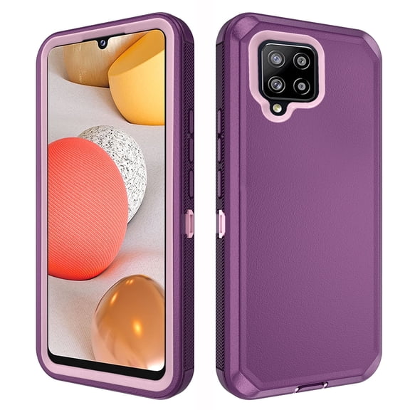 Asuwish Compatible with Samsung Galaxy A42 5G Phone Case Hybrid Rugged Shockproof Hard Protective Drop Proof Full Body Heavy Duty Mobile Cell Cover for A 42 G5 42A S42 4G 2021 Women Men Purple