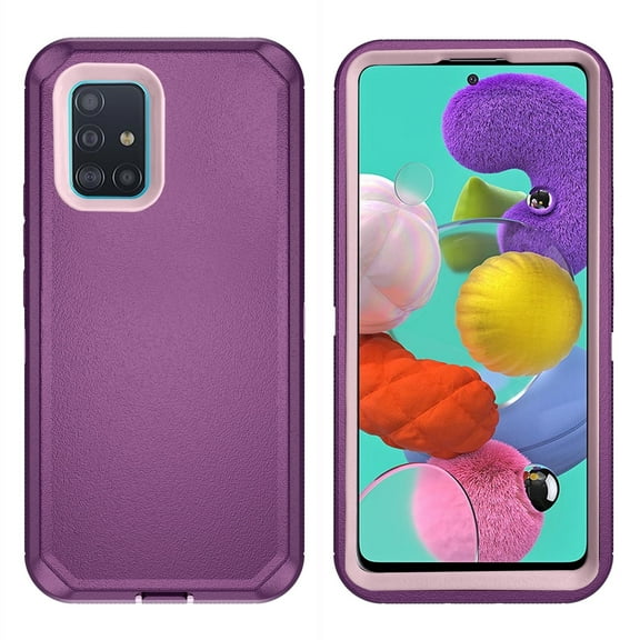 Asuwish Compatible with Samsung Galaxy A51 4G Phone Case Hybrid Rugged Shockproof Hard Protective Drop Proof Full Body Heavy Duty Mobile Cell Cover for A 51 M40S 51A A515F S51 Women Men Purple