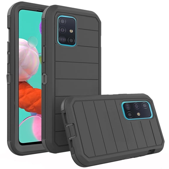 Asuwish Compatible with Samsung Galaxy A51 5G/A 51 5G UW Verizon Phone Case Hybrid Rugged Shockproof Hard Protective Drop Proof Full Body Heavy Duty Mobile Cell Cover for 51A G5 S51 Women Men Black