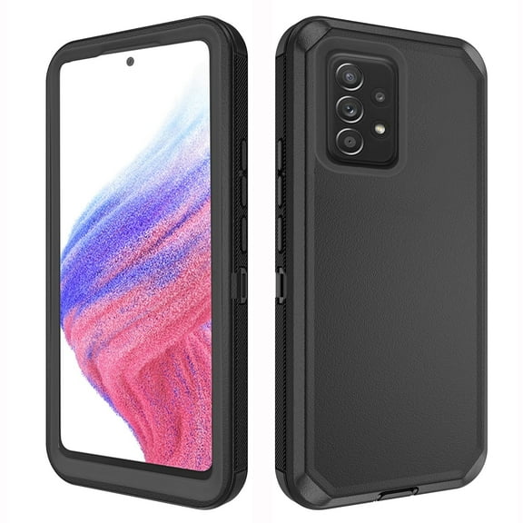 Asuwish Compatible with Samsung Galaxy A53 5G Phone Case Hybrid Rugged Shockproof Hard Protective Drop Proof Full Body Heavy Duty Mobile Cell Cover for A 53 G5 53A SM A536U 6.5" 2022 Women Men Black
