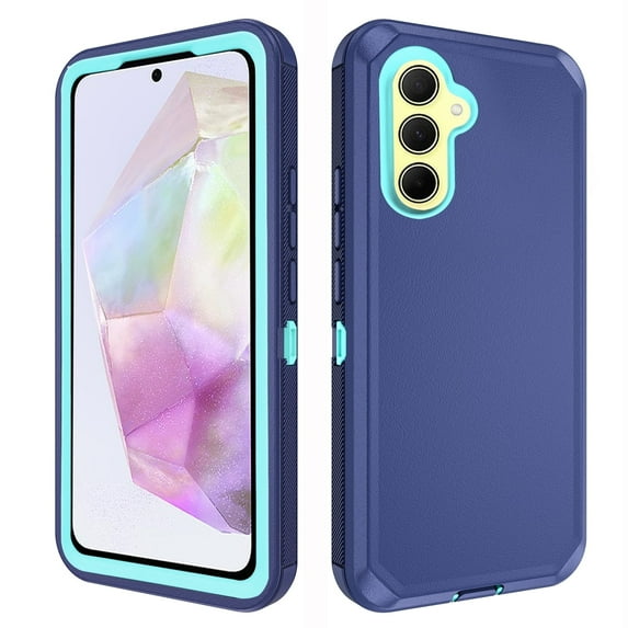 Asuwish Compatible with Samsung Galaxy A55 5G Phone Case Hybrid Rugged Shockproof Hard Protective Drop Proof Full Body Heavy Duty Mobile Cell Cover for A 55 55A A555G Women Men Blue