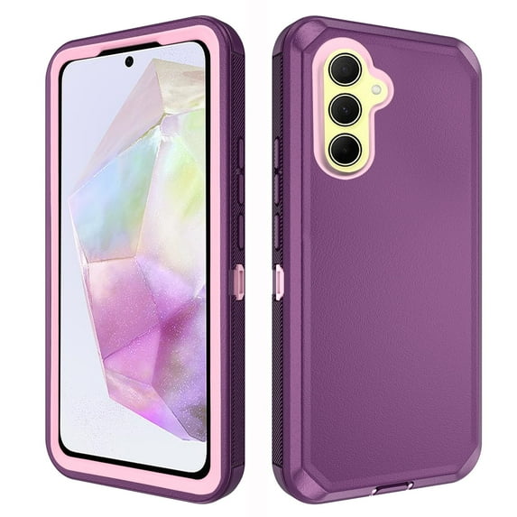 Asuwish Compatible with Samsung Galaxy A55 5G Phone Case Hybrid Rugged Shockproof Hard Protective Drop Proof Full Body Heavy Duty Mobile Cell Cover for A 55 55A A555G Women Men Purple