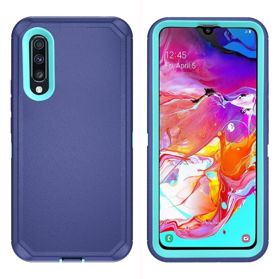 Asuwish Compatible with Samsung Galaxy A70 Phone Case Hybrid Rugged Shockproof Hard Protective Drop Proof Full Body Heavy Duty Mobile Cell Cover for A70S A 70 70A S70 Women Men Blue