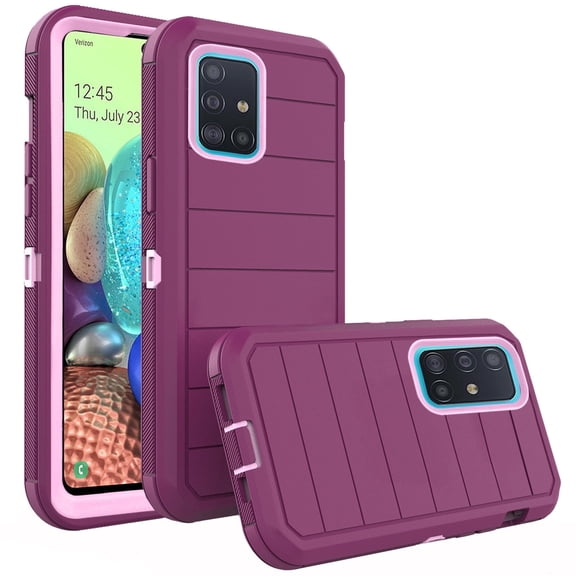 Asuwish Compatible with Samsung Galaxy A71 5G Phone Case Hybrid Rugged Shockproof Hard Protective Drop Proof Full Body Heavy Duty Mobile Cell Cover for A 71 G5 71A S71 Women Men Purple