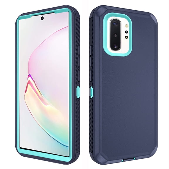 Asuwish Compatible with Samsung Galaxy Note 10 Plus Note10+ 5G Phone Case Hybrid Rugged Shockproof Hard Protective Drop Proof Full Body Heavy Duty Mobile Cell Cover for Note10Plus Women Men Blue