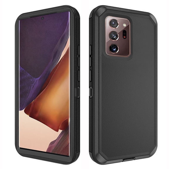 Asuwish Compatible with Samsung Galaxy Note 20 Ultra 5G Phone Case Hybrid Rugged Shockproof Hard Protective Drop Proof Full Body Heavy Duty Mobile Cell Cover for Note20 Plus 20Ultra Women Men Black