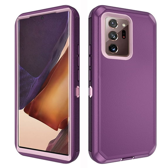 Asuwish Compatible with Samsung Galaxy Note 20 Ultra 5G Phone Case Hybrid Rugged Shockproof Hard Protective Drop Proof Full Body Heavy Duty Mobile Cell Cover for Note20 Plus 20Ultra Women Men Purple