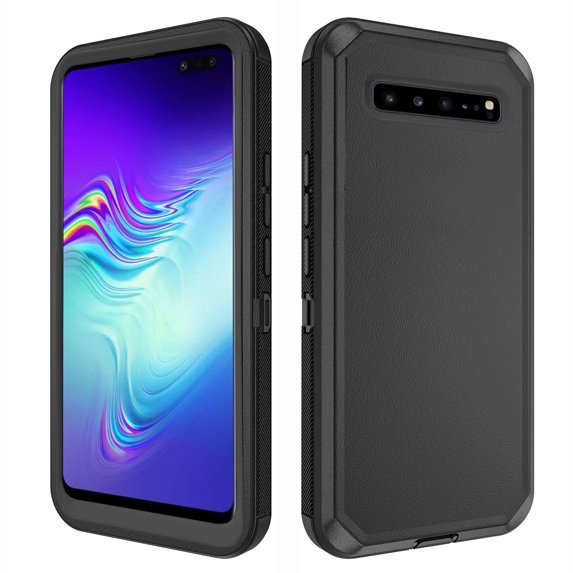 Asuwish Compatible with Samsung Galaxy S10 5G Phone Case Hybrid Rugged Shockproof Hard Protective Drop Proof Full Body Heavy Duty Mobile Cell Cover for S105G S 10 G5 Women Men Black