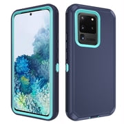 Asuwish Compatible with Samsung Galaxy S20 Ultra 5G Phone Case Hybrid Rugged Shockproof Hard Protective Drop Proof Full Body Heavy Duty Mobile Cell Cover for S20ultra 20S 20ultra G5 Women Men Blue