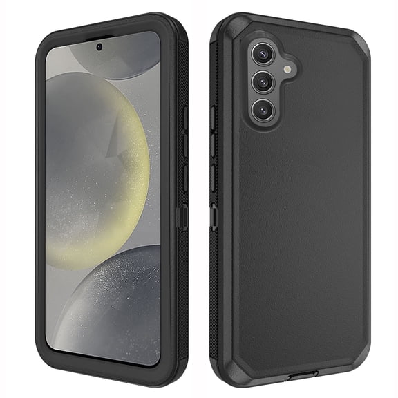 Asuwish Compatible with Samsung Galaxy S24 FE 5G Phone Case Hybrid Rugged Shockproof Hard Protective Drop Proof Full Body Heavy Duty Mobile Cell Cover for S 24 EF S24FE 24S Women Men Black