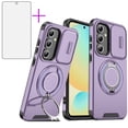 thumbnail image 1 of Asuwish Compatible with Samsung Galaxy S24/S25 5G Phone Case Slide Camera Cover Tempered Glass Screen Protector Stand Ring Holder Rugged Slim Cell for S 24 24S 25 25S G5 SM-S931U Women Men Purple, 1 of 10