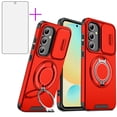 thumbnail image 1 of Asuwish Compatible with Samsung Galaxy S24/S25 5G Phone Case Slide Camera Cover Tempered Glass Screen Protector Stand Ring Holder Rugged Slim Cell for S 24 24S 25 25S G5 SM-S931U Women Men Red, 1 of 10