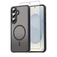 thumbnail image 1 of Asuwish Compatible with Samsung Galaxy S25 Plus S25+ 5G Magnetic Phone Case Translucent Matte Anti-fingerprint Back Military Grade DropProof Shockproof Protective Cover for S25Plus Women Men Black, 1 of 10