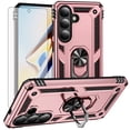 thumbnail image 1 of Asuwish Compatible with Samsung Galaxy S26 Plus 5G Phone Case Tempered Glass Screen Protector Slim Magnetic Ring Holder Stand Hybrid Protective Cell Cover for S26Plus 26S S 26 26Plus Women Men Pink, 1 of 7