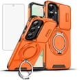 thumbnail image 1 of Asuwish Compatible with Samsung Galaxy S26 Plus S26+ 5G Phone Case Slide Camera Cover Tempered Glass Screen Protector Stand Ring Holder Rugged Slim Cell for S26plus 26S + S 26 26+ Women Men Orange, 1 of 10