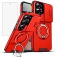 thumbnail image 1 of Asuwish Compatible with Samsung Galaxy S26 Ultra 5G Phone Case Slide Camera Cover Tempered Glass Screen Protector Stand Ring Holder Rugged Slim Cell for S26Ultra 26S S 26 26Ultra Women Men Red, 1 of 9