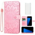 thumbnail image 1 of Asuwish Compatible with Samsung Galaxy S7 Edge Wallet Phone Case and Tempered Glass Screen Protector Flip Credit Card Holder Stand Mandala Flower Cell Cover for S7edge S 7 GS7 7s 7edge Women Pink, 1 of 9