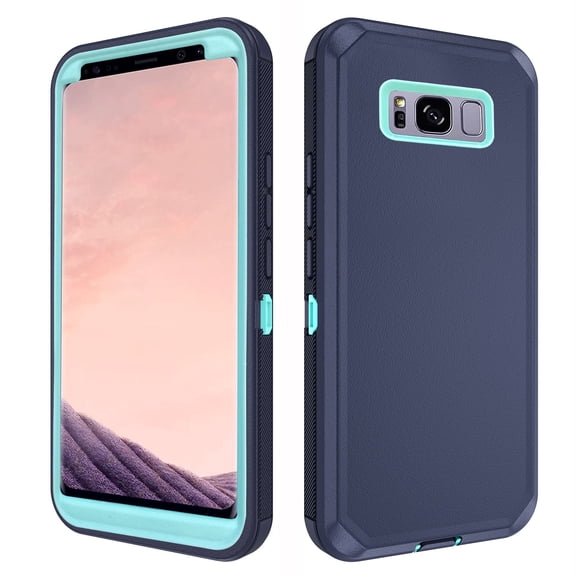 Asuwish Compatible with Samsung Galaxy S8 Plus Phone Case Hybrid Rugged Shockproof Hard Protective Drop Proof Full Body Heavy Duty Mobile Cell Cover for S8plus S 8 8S Edge SM-G955U Women Men Blue