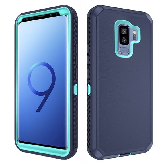 Asuwish Compatible with Samsung Galaxy S9 Plus Phone Case Hybrid Rugged Shockproof Hard Protective Drop Proof Full Body Heavy Duty Mobile Cell Cover for S9+ 9S 9+ S 9 9plus S9plus Women Men Blue